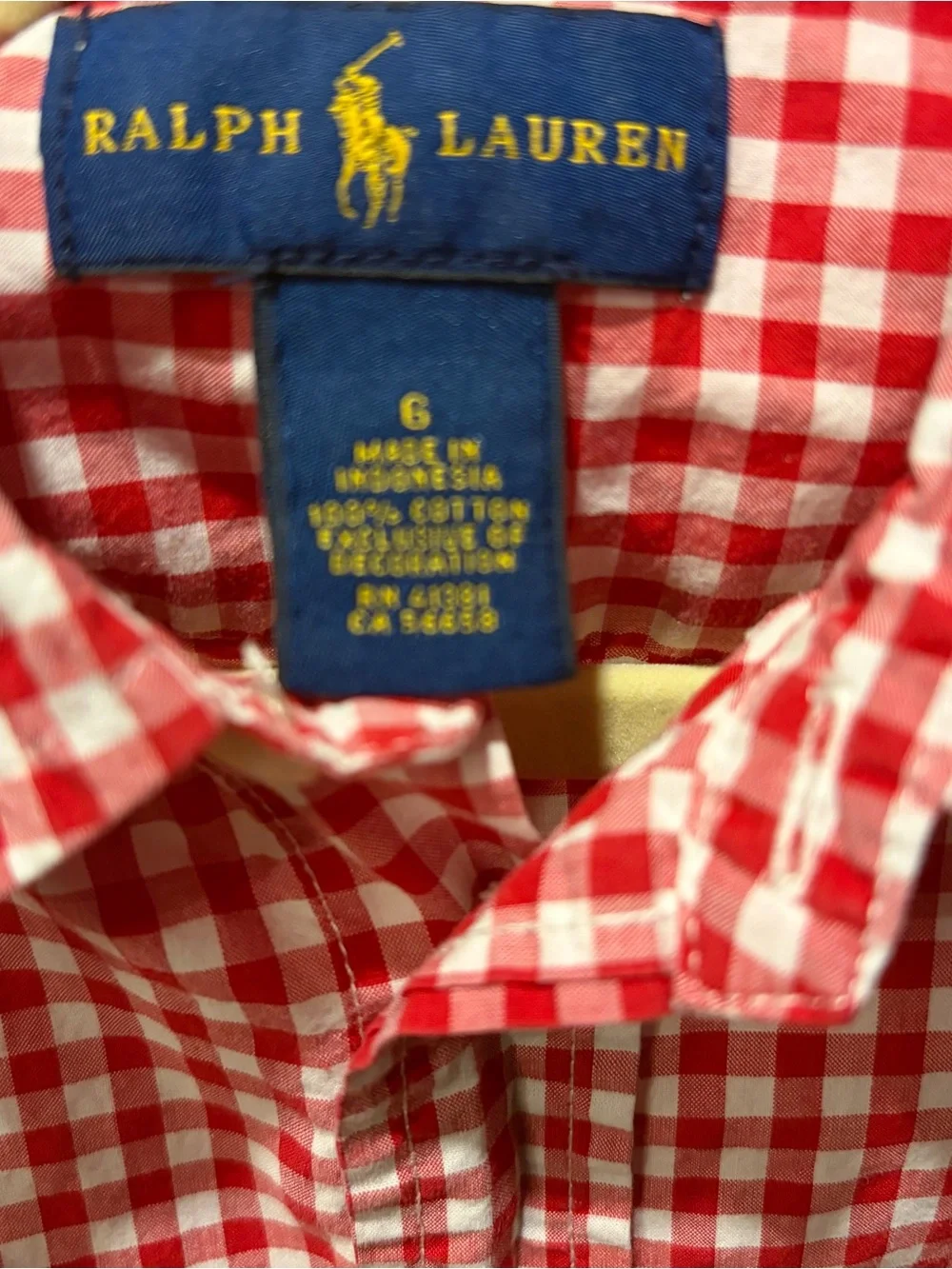 RL Red & White Gingham Shirt